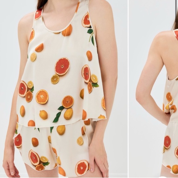 LUNYA BNWT Washable Silk Tank Short Pajama Set in Main Squeeze Size M - Picture 2 of 3